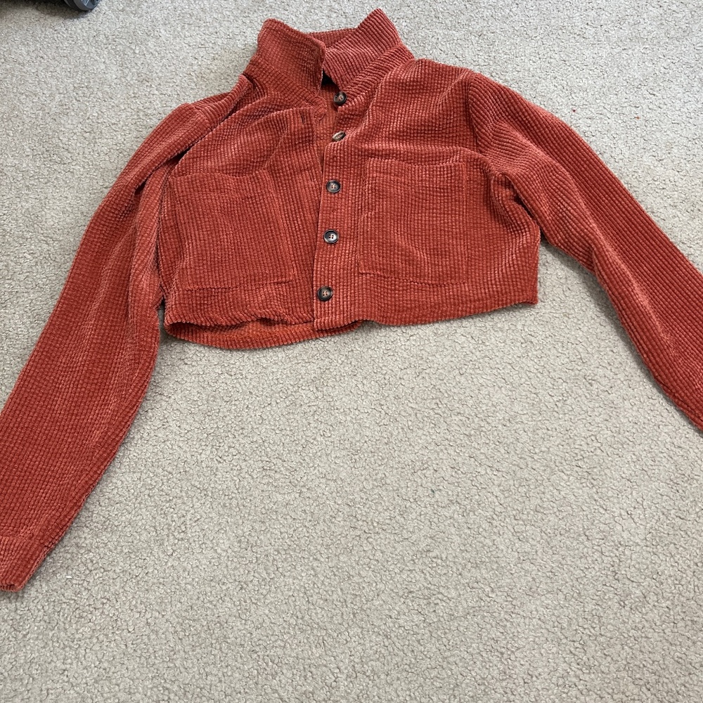 Women’s cropped corduroy cardigan